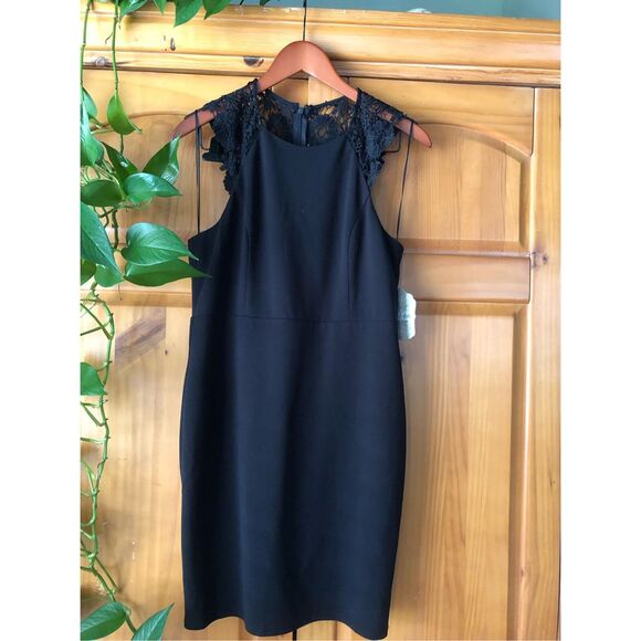 NWT Altar’d State Black Sleeveless Lace Neck Dress Size L - Picture 1 of 13